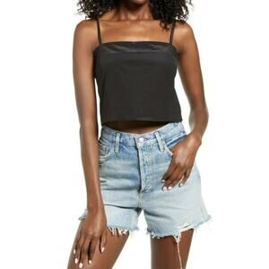 NWT VERO MODA Giana Woven Crop Cami In Black size XL